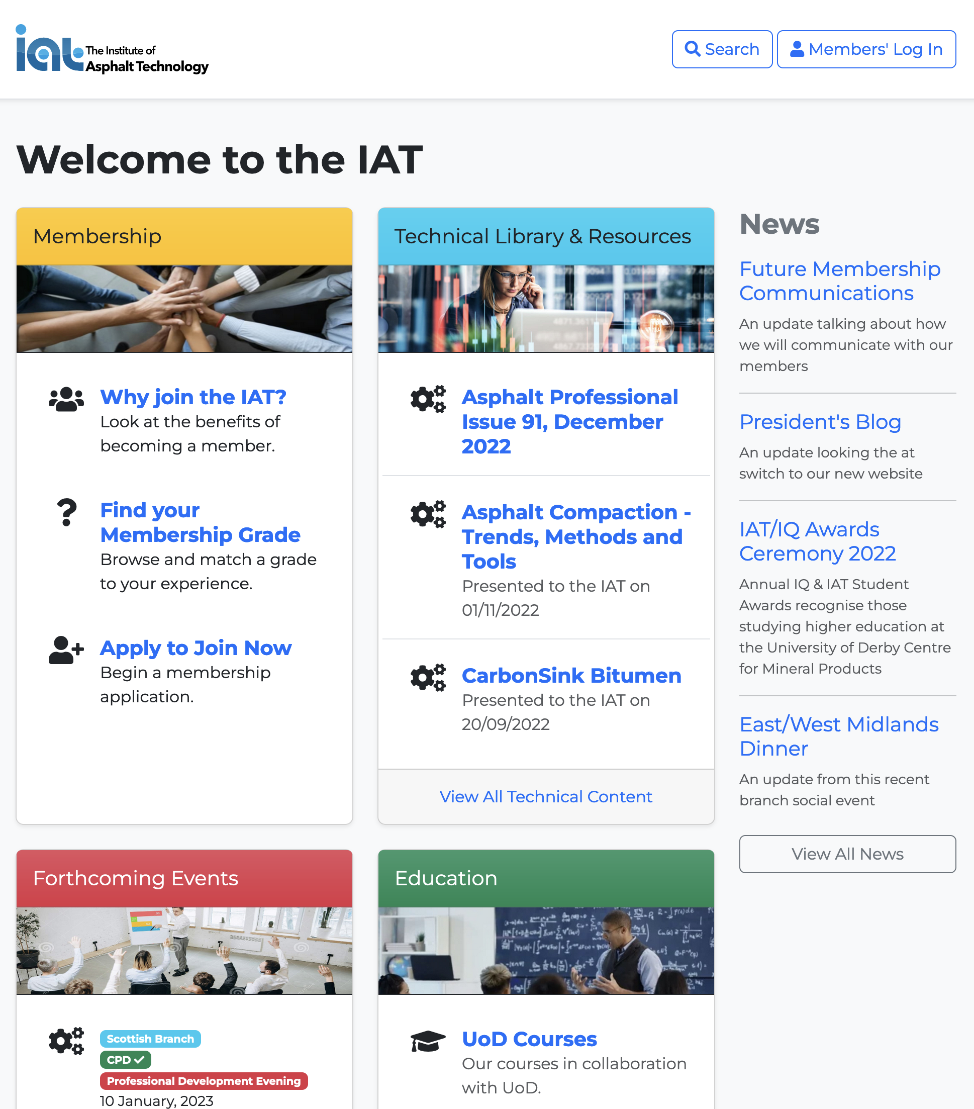 New IAT Website Screenshot